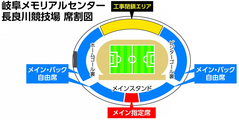 長良川競技場席割図　ヴィッセル神戸